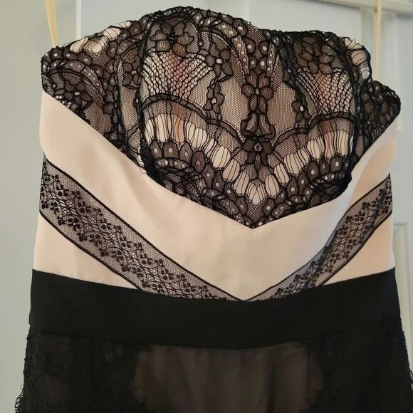 TED BAKER LONDON 'Hanya' Black and Pink Lace Maxi Dress - Picture 9 of 15